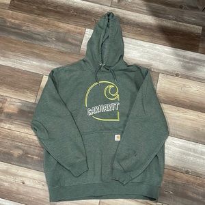 Green carhartt sweatshirt, 2XL. Gently used